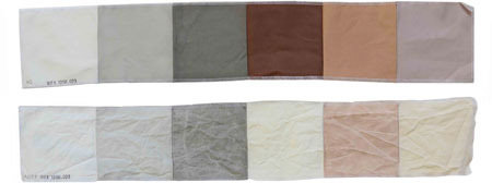 Stain strips, before and after washing.