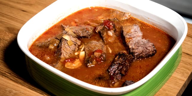 Pot roast in dish