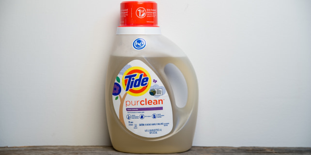 Tide PurClean comes in a clear bottle. It goes on sale in May.