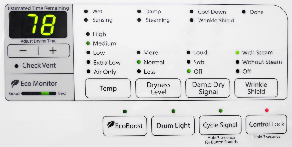 Whirlpool Duet WED87HEDW Controls